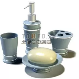 Cosmetics Bottles Soap Boxes 3d model