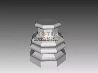 European Square Column Component 3d model
