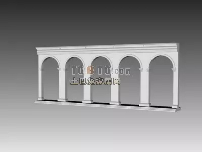 European Architecture Construction Column With Base 3d model