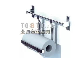 Kitchen Supplies Chrome Holder 3d model