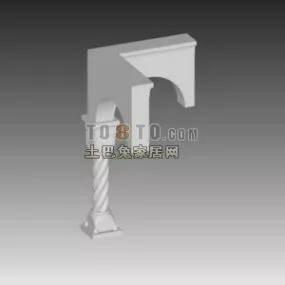 European Classic Wall Component With Column 3d model