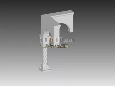 European Classic Wall Component With Column 3d model European Classic Wall Component With Column 3d model
