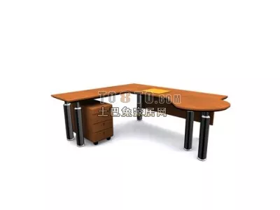 Antique Ash Table With Carved Leg 3d model