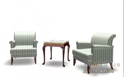 Simple Sofa Upholstered Without Arm 3d model