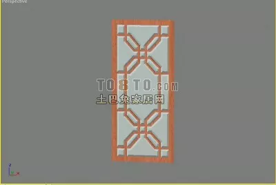 Modern Carved Partition Frame 3d model
