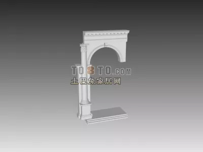 European Arc Wall Lines Pattern 3d model