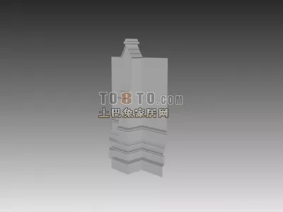 European Square Column Base 3d model