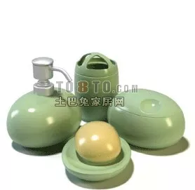 Porcelain Cosmetic Bottle And Soap Holder 3d model