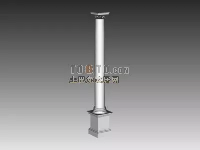 European Square Column Component 3d model