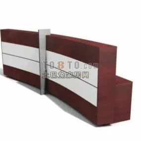 Office Reception Desk Curved Form 3d model