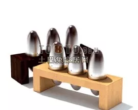 Kitchen Accessories Chrome Egg 3d model