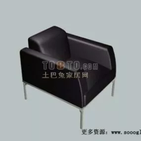 Office Furniture Leather Chair Inox Leg 3d model