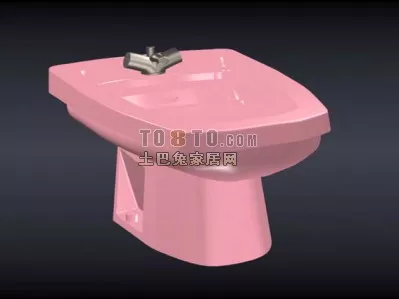 Pink Toilet Sanitary 3d model Pink Toilet Sanitary 3d model