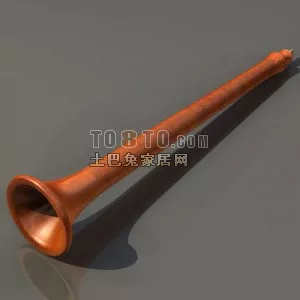 Bronze Trumpet Instrument 3d model
