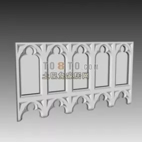 European Carved Window 3d model