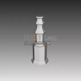 Antique Construction Column 3d model
