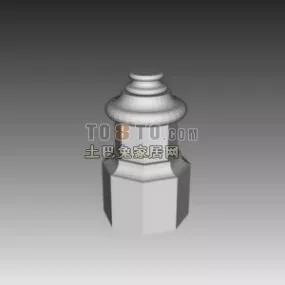 Round Column Base European Style 3d model