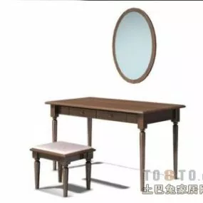 Hotel Furniture Table Chair With Mirror 3d model