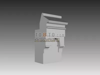 Hollow Partition Wall With Painting Frame 3d model