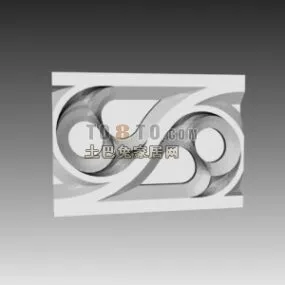 European Antique Stone Frame Decoration 3d model