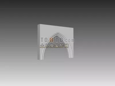 European Corner Arc Wall Column 3d model