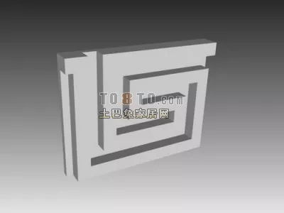 Wood Carving Tea Tablet 3d model
