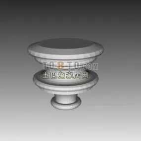 Stone Base Urn Decoration 3d model