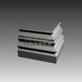 European Construction Square Column Base 3d model