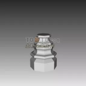 European Architecture Stone Urn Base 3d model