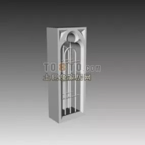 Carved Window European Architecture 3d model
