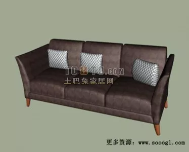Purple Velvet Chair With Cushion 3d model
