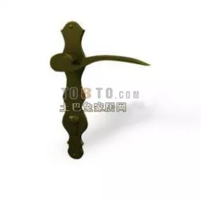 Old Brass Door Handle 3d model