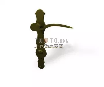 Old Brass Door Handle 3d model Old Brass Door Handle 3d model