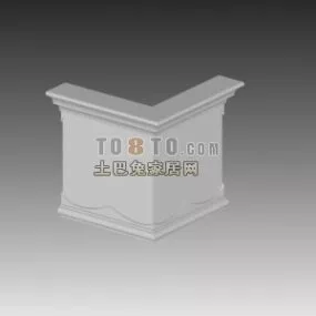 European Corner Column Base 3d model