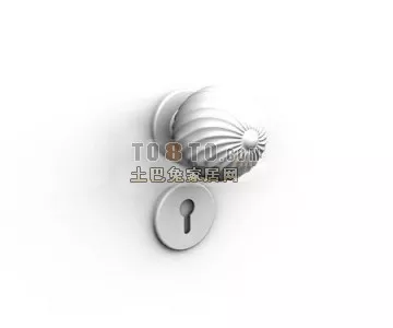Door Lock With Sphere Handle 3d model Door Lock With Sphere Handle 3d model