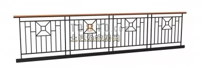 Wrought Iron Guardrail 3d model Wrought Iron Guardrail 3d model