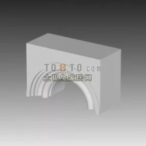 European Brick Wall Arc Component 3d model