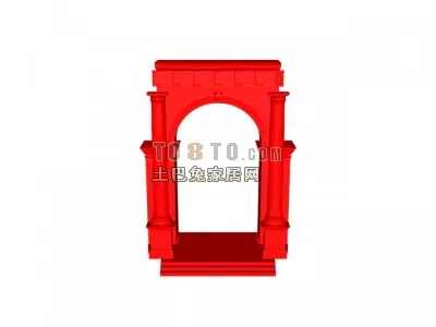 European Arc Wall Lines Pattern 3d model