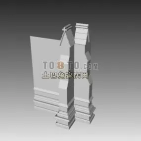 Stone Corner Wall Decoration 3d model