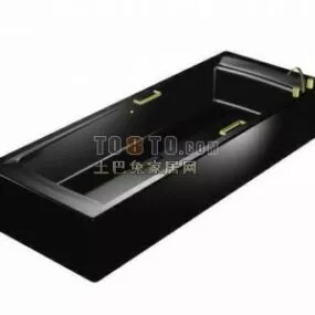 Black Ceramic Bathtub 3d model