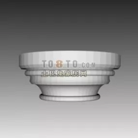 European Round Column Head Component 3d model