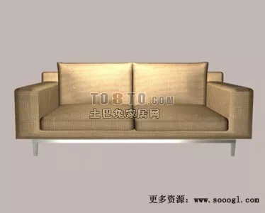 Four Seats Sofa Grey Fabric 3d model