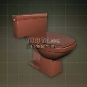 The Toilet Brown Color 3d model
