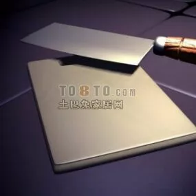 Kitchen Knife Cutting Board V3 3d model