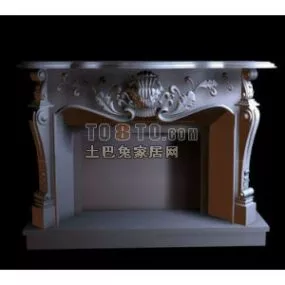 Fireplace Classic European Carved Style 3d model