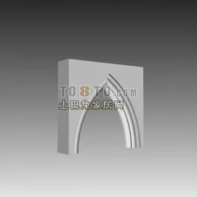 European Window Head Component 3d model