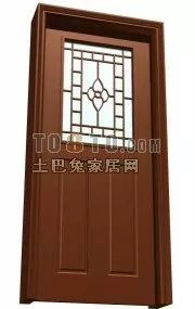 Chinese Door With Indoor Frame 3d model