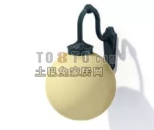 Outdoor Wall Light Sphere Shade 3d model