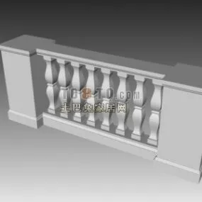 European Architecture Classic Handrail Component 3d model