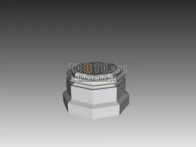 Hall Round Column 3d model